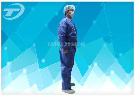 Waterresistance Elastic Cuffs Disposable Coverall Suit PE Coated PP Fabric