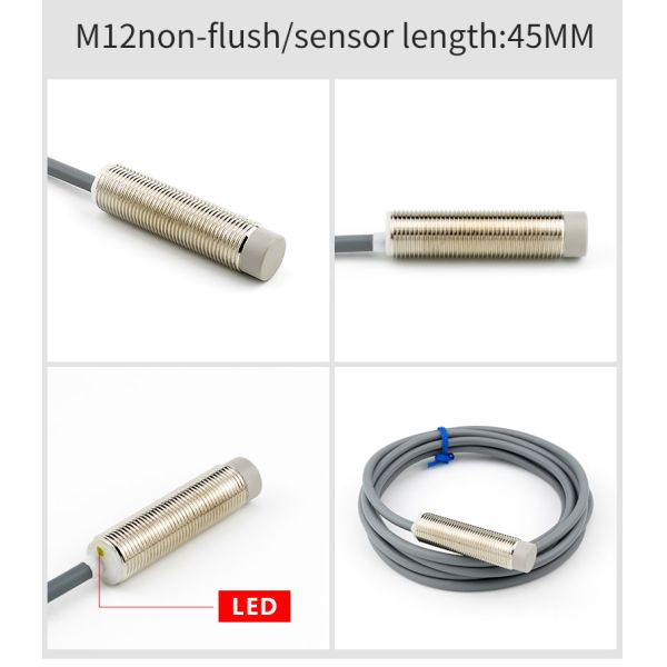 12V / 24V DC M12 Inductive Proximity Sensor IP67 High Precision Long Life