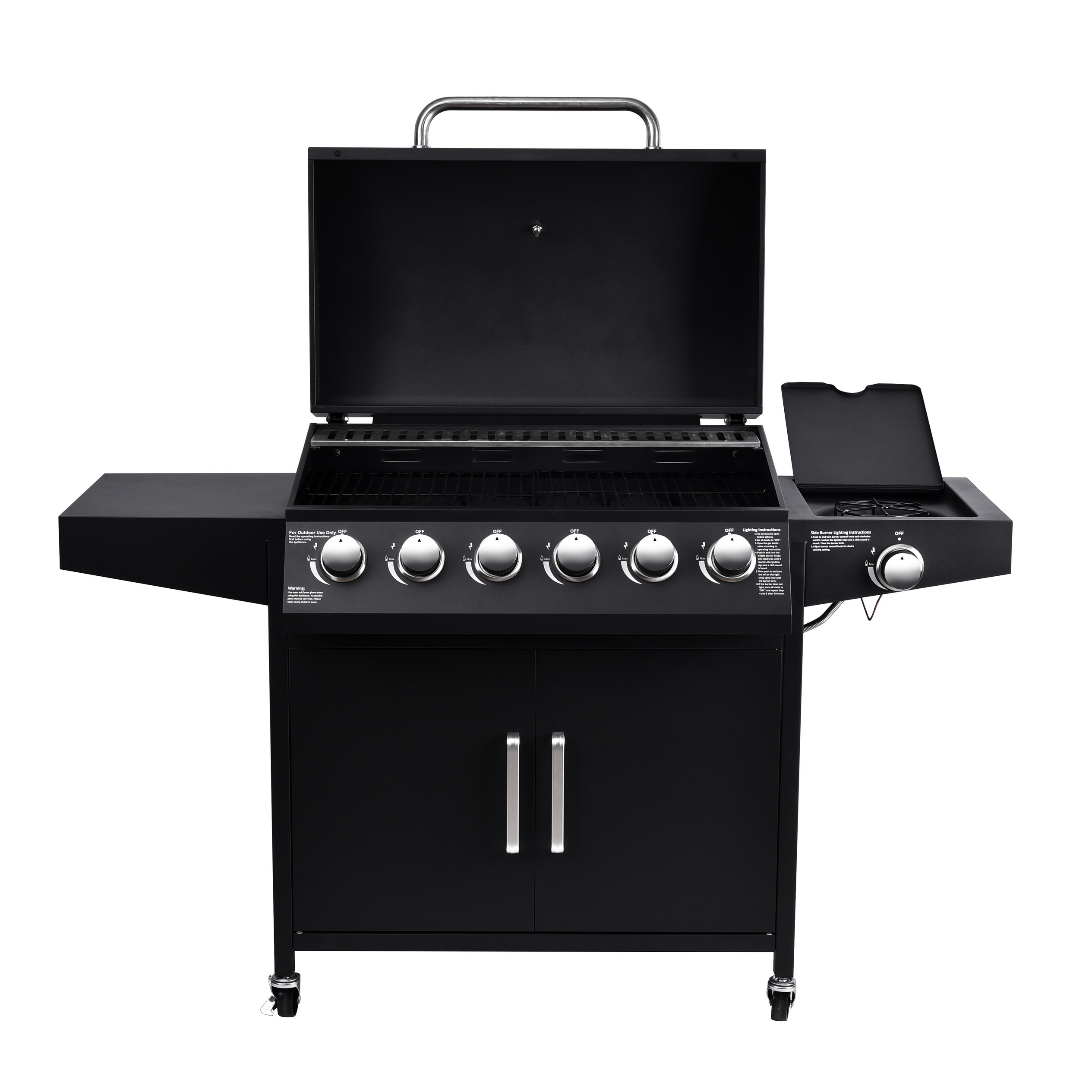 Outdoor Kitchen Cooking 6 1 Burners Gas Grills with Side Burner CE/TUV/LFGB Certified