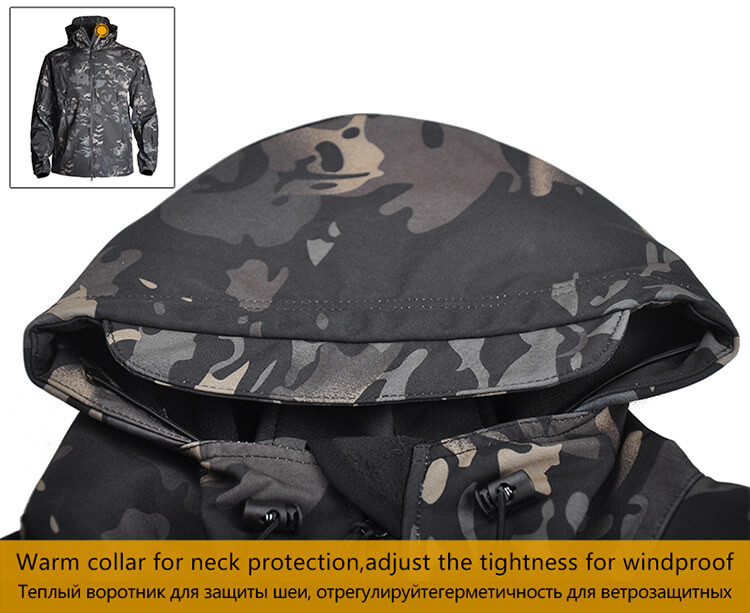 Soft Shell Custom Outdoor Clothing , Mens Tactical Jacket Heat Preservation Thermal Fleece