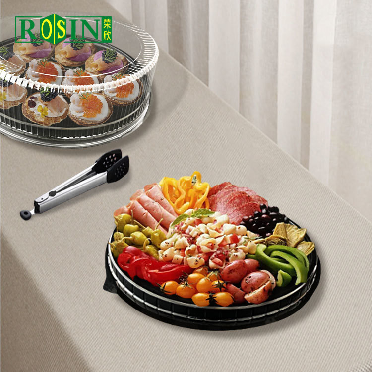 Disposable PET Round 12 Inch Cake Container Customizable With Clear Lid