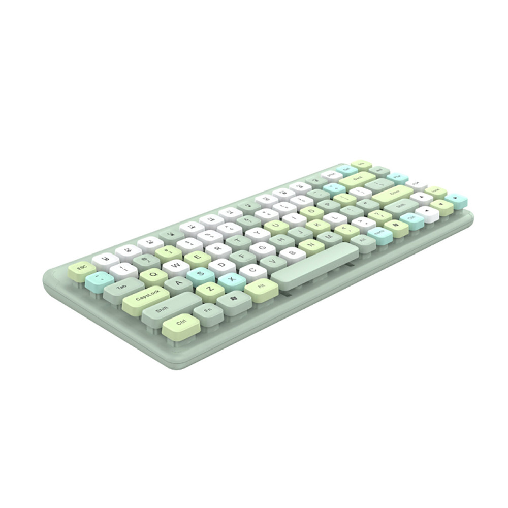 Retro 86-Key Lipstick Wireless Keyboard Mouse ABS Mechanical Keycaps