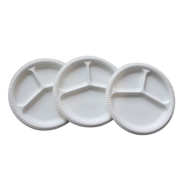 9in 10in Round Cornstarch Disposable Plates Biodegradable Round Plate Tableware