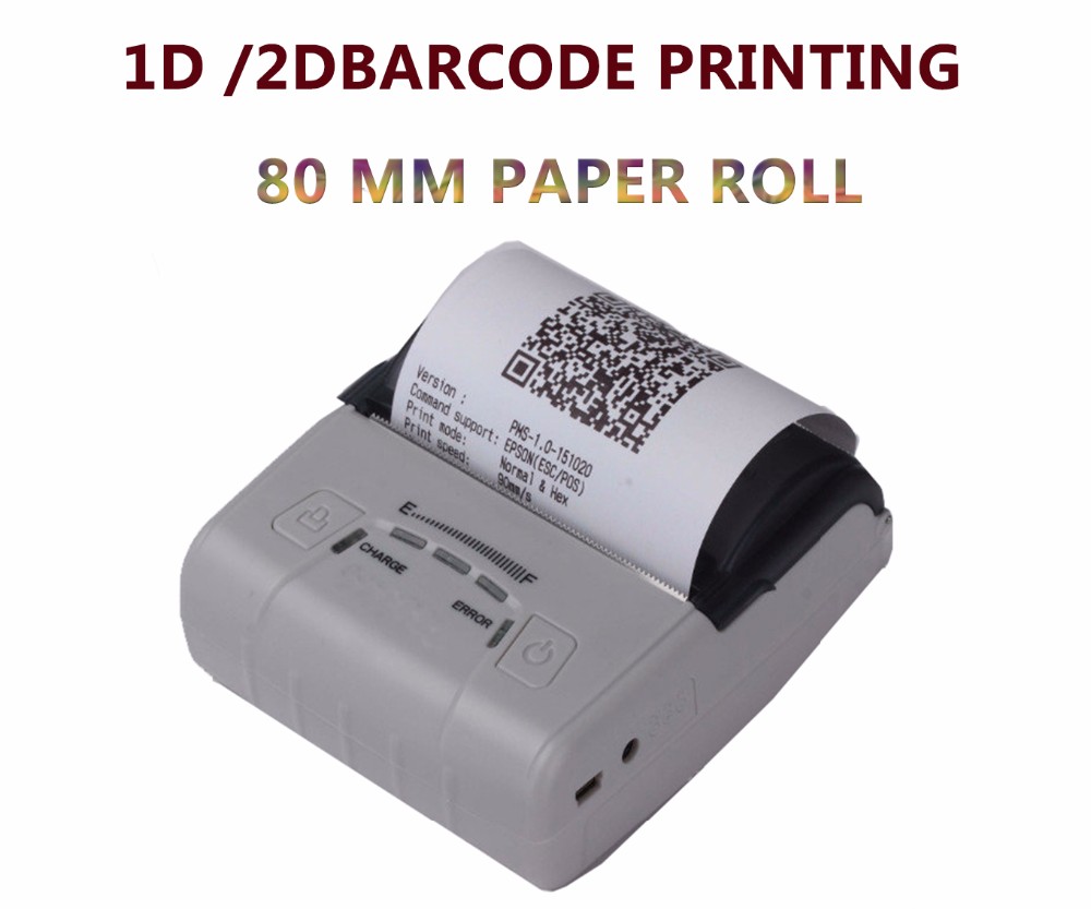 2021 80mm POS Thermal Receipt Printer for 1D/2D Barcode and 90mm/sec Black Print Speed