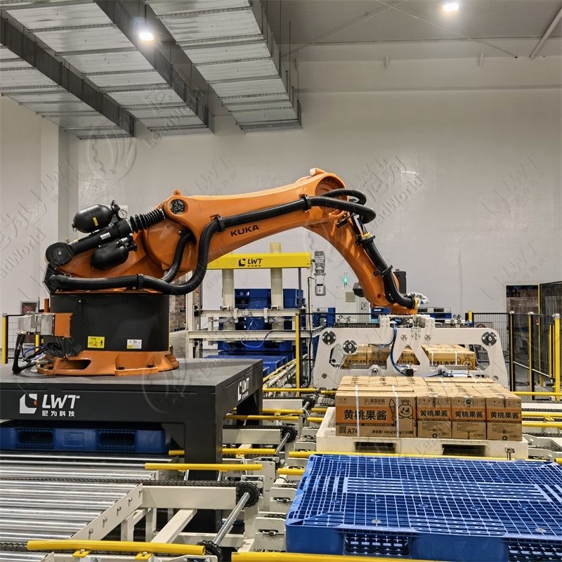 Automatic Stacking Palletizer Robot / Bag Palletizer Machine Single Column Armrobot Palletizer