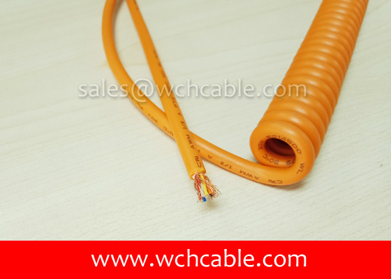 UL Curly Cable, AWM Style UL21830 28AWG 3C VW-1 80°C 30V, PP / TPE