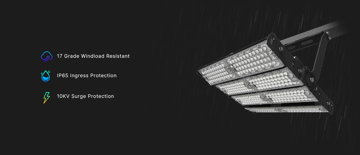 OEM / ODM Industrial High Power LED Flood Light Black Precise Target