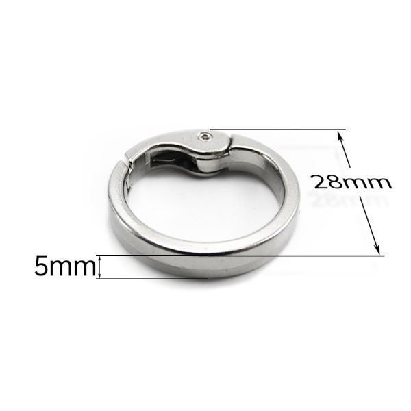 Round Spring gate ring O Rings Snap Clip Push gate snap hook Purse strap rings Clothing Crafts Supplies