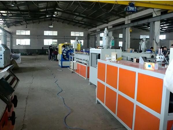 Double Screw Plastic Extrusion Line , Fiber Reinforced Soft PVC Pipe Extruder Machine