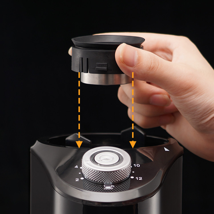 304 Stainless Steel Espresso Machine 220V Household French Press Grinder Removable Chamber