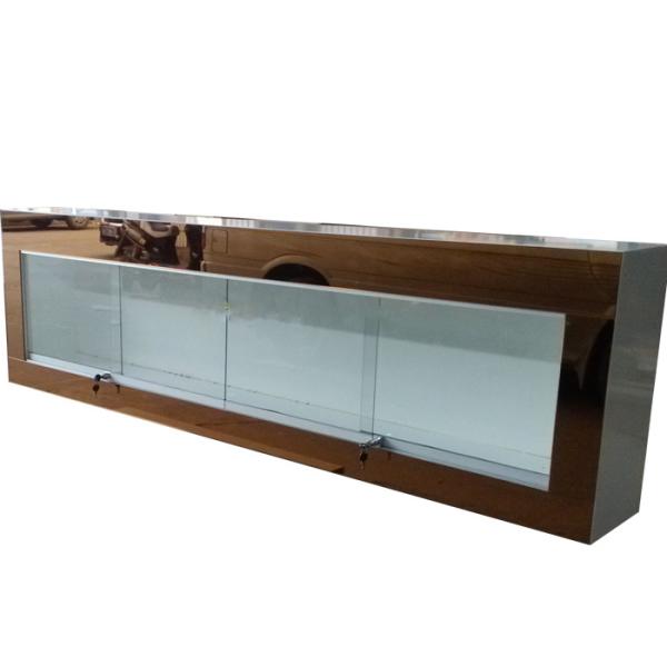 Wall Mounted Jewelry Display Case Jewelry Store Showcases With Golden Mirror