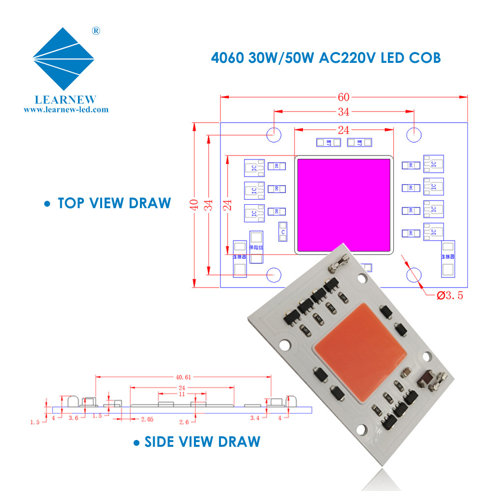 AC DOB COB LED CHIP 110V 220V 240V 50W 100W Full Spectrum For Plant Growing Light