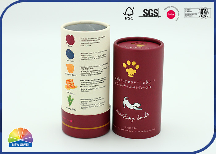 Aluminum Foil Pet Food Packaging Food Use Paper Cylinder Tube