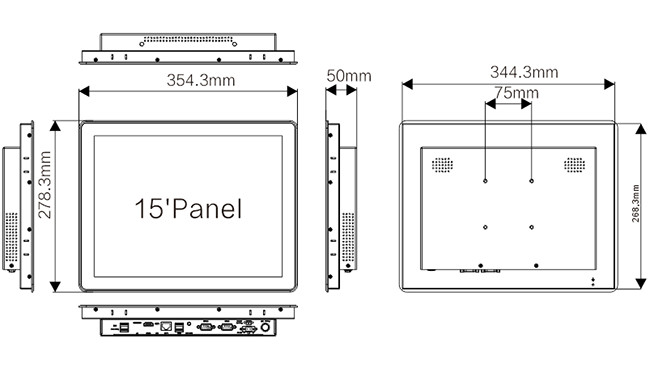 All In One 15" Capacitive RK3288 Android Touch Panel PC