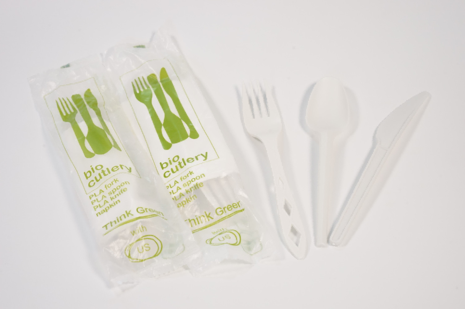 7" Knife Fork Spoon PLA Cutlery Food Disposable 18cm