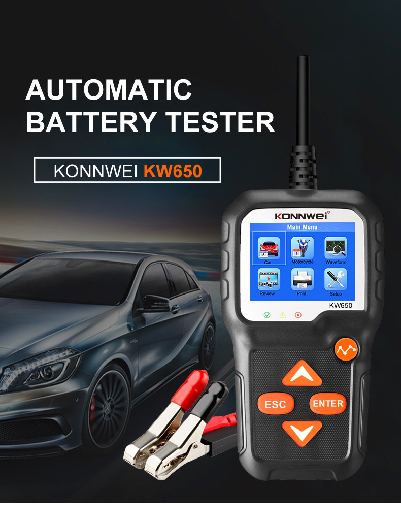 100% Original Konnwei Car Diagnostic Scanner Battery Tester KW650 hot sale in Europe market