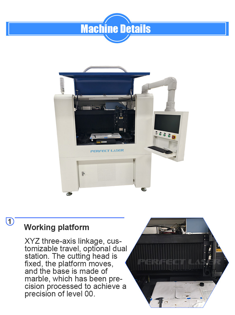 30w 60w 80w Picosecond Ultra Fast Laser Glass Cutting and Splitting Machine for Positioning accuracy