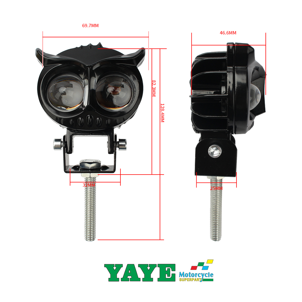 30000H Lifespan Motorcycle LED Headlights with 12-80V Voltage and Two-color Fog Lights
