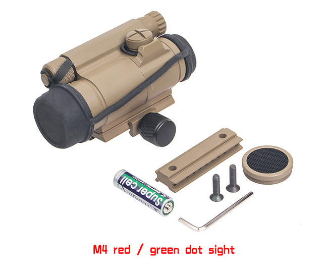 Fixed Focus Type Green / Red Dot Sight Scope Tactical M4 2 MOA Dot DE Housing