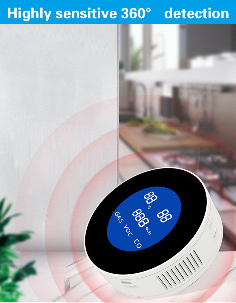 Home Alarm System Wi-Fi Tuya Led Digital Alarm Leak Detector Gas Sensor Gas Leak Detector