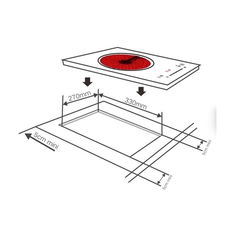 2200w 60Hz Crystal Glass Single Ceramic Cooktop