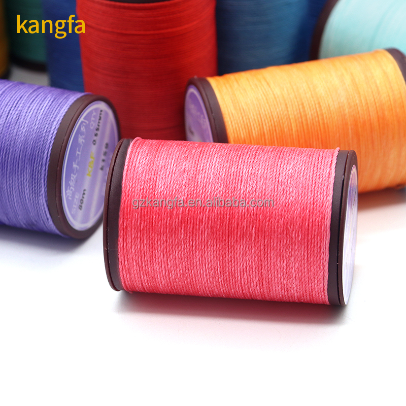 0.8mm Round Waxed Thread Cord Red for Hand Stitching Leather and Handmade Accessories