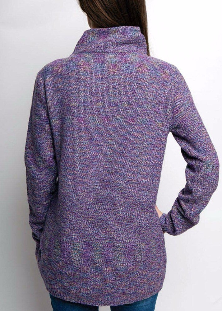 Zipper Front Knit Cardigan Sweater Spring Daily Wear Easy To Pair Pants