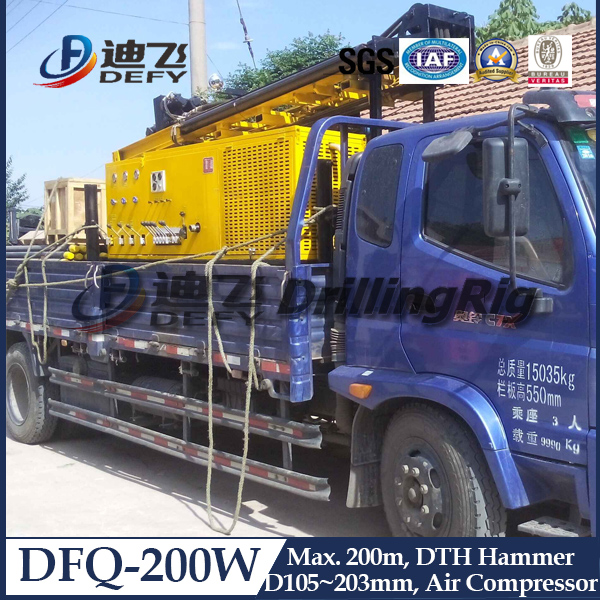 200m Multi-Functional Wheel Type DTH Rock Drilling Machine DFQ-200W