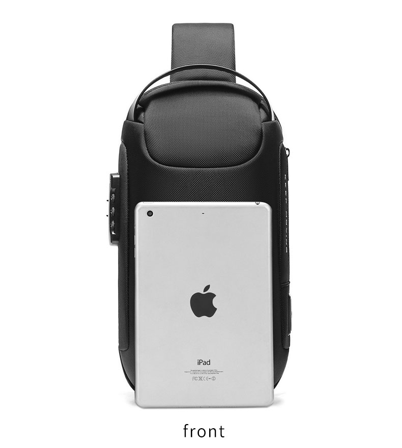 Wholesale waterproof anti theft designer crossbody bag custom logo USB sling bags for men single shoulder chest bag