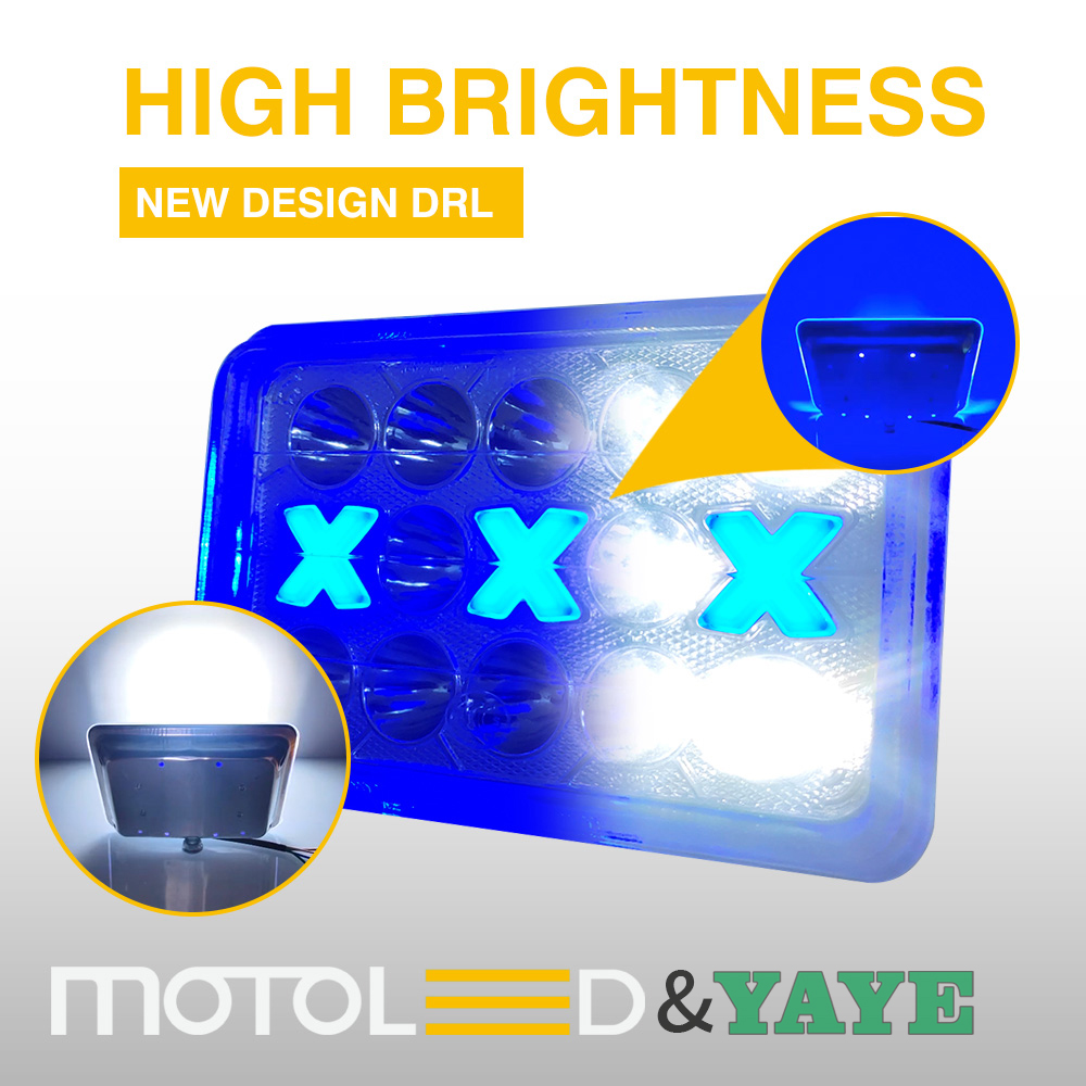 Plastic Reflector 6*4 inch DC12V Cg125 125cc DRL Flash Motorcycle LED Accessory Headlight