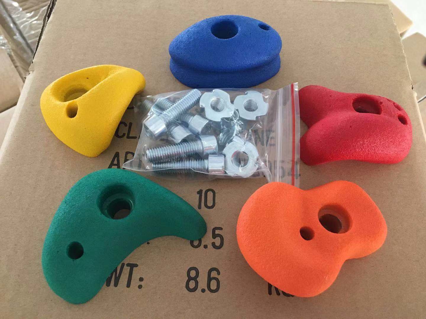 Multi Colored Climbing Wall Holds Outdoor Customized Resin Maintenance Free