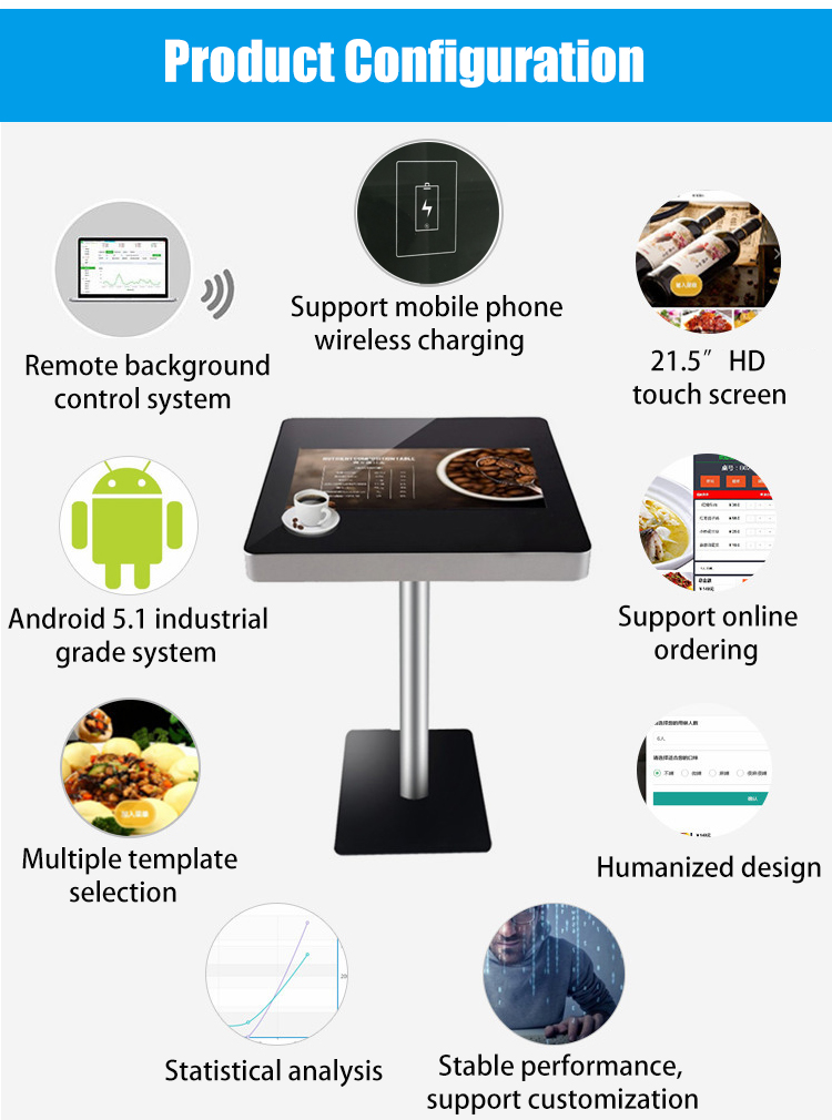 VETO 21.5 44 55 Inch Android Waterproof Interactive lcd Multi Smart Coffee Table Touch Screen
