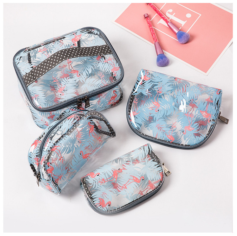 Custom Logo Clear Travel Portable Make Up PVC Cosmetic Bag
