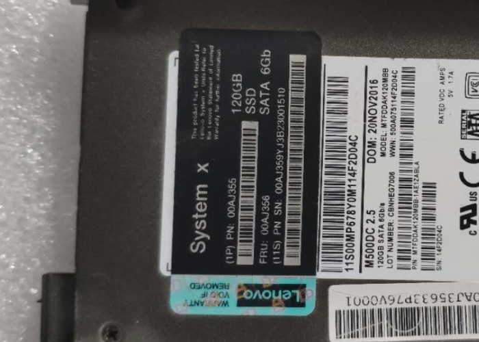IBM Hard Disk 00AJ355 120GB SATA 2.5 MLC HS Enterprise Value SSD 1 year warranty