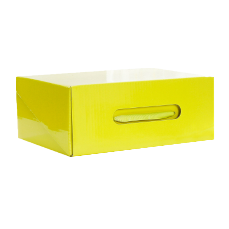 Ribbon Handle Foldable Corrugated Cardboard Handbag Packaging Box for Socks Clothing