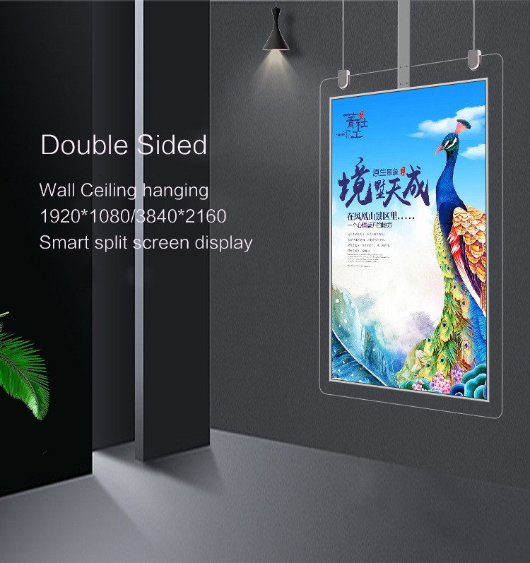 Shop 55inch Clear Lcd Digital Window Display Ceiling Hanging Double Sided