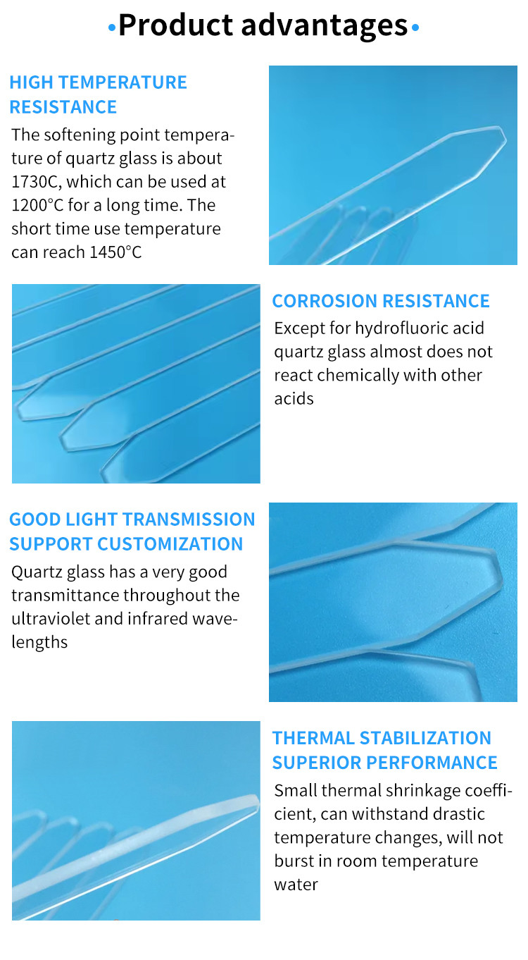 High Temperature Resistant Frosted Square Grinding Quartz Plate Opaque Fused Silica Substrate