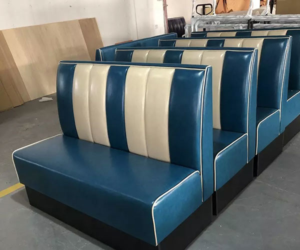 Modern Design American Retro Restaurant Sofa Set Single Side Dining Long Counch