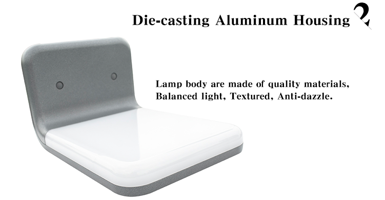 Aluminum Housing IP65 Outdoor LED Solar Wall Lamp With Sensor 3000~6500K