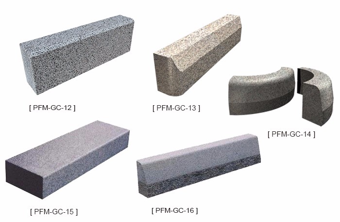 PFM natural stone fanshaped granite paving stone pattern
