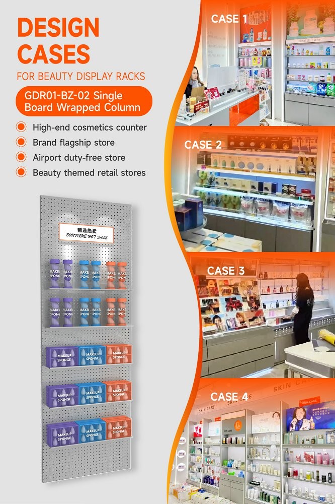 GDR01-BZ-02 Retail Display Column with Iron Structure and Transparent Acrylic Price Strips for Shopping Mall Promotion