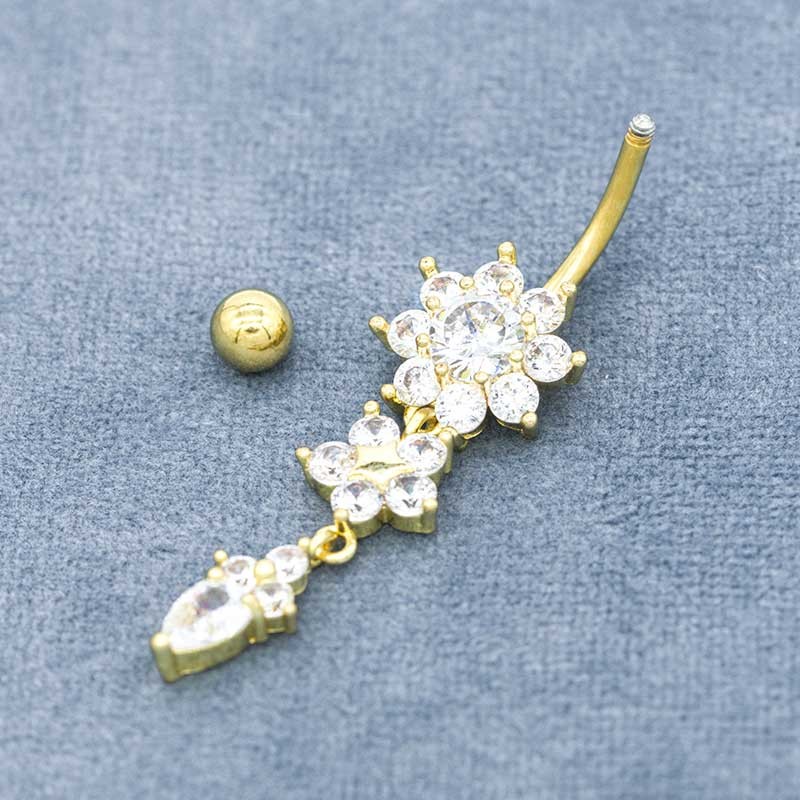 14G Gold Flower Body Piercings Jewellery