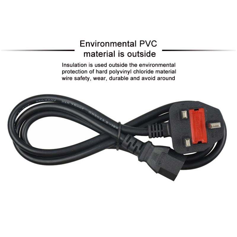 SGS 3 Prong AC Power Cord 220v UK Laptop Power Cord With Fuse