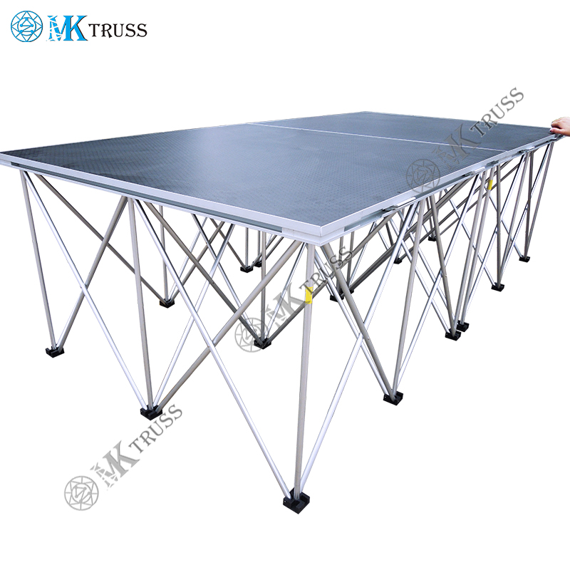 Outdoor Concert Stage Truss Project Black Aluminum Folding Stage Platform with Truss