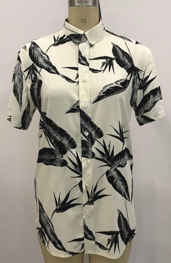 Summer Printed Short Sleeve Shirts 100% Viscose Printed Silk Shirt Mens