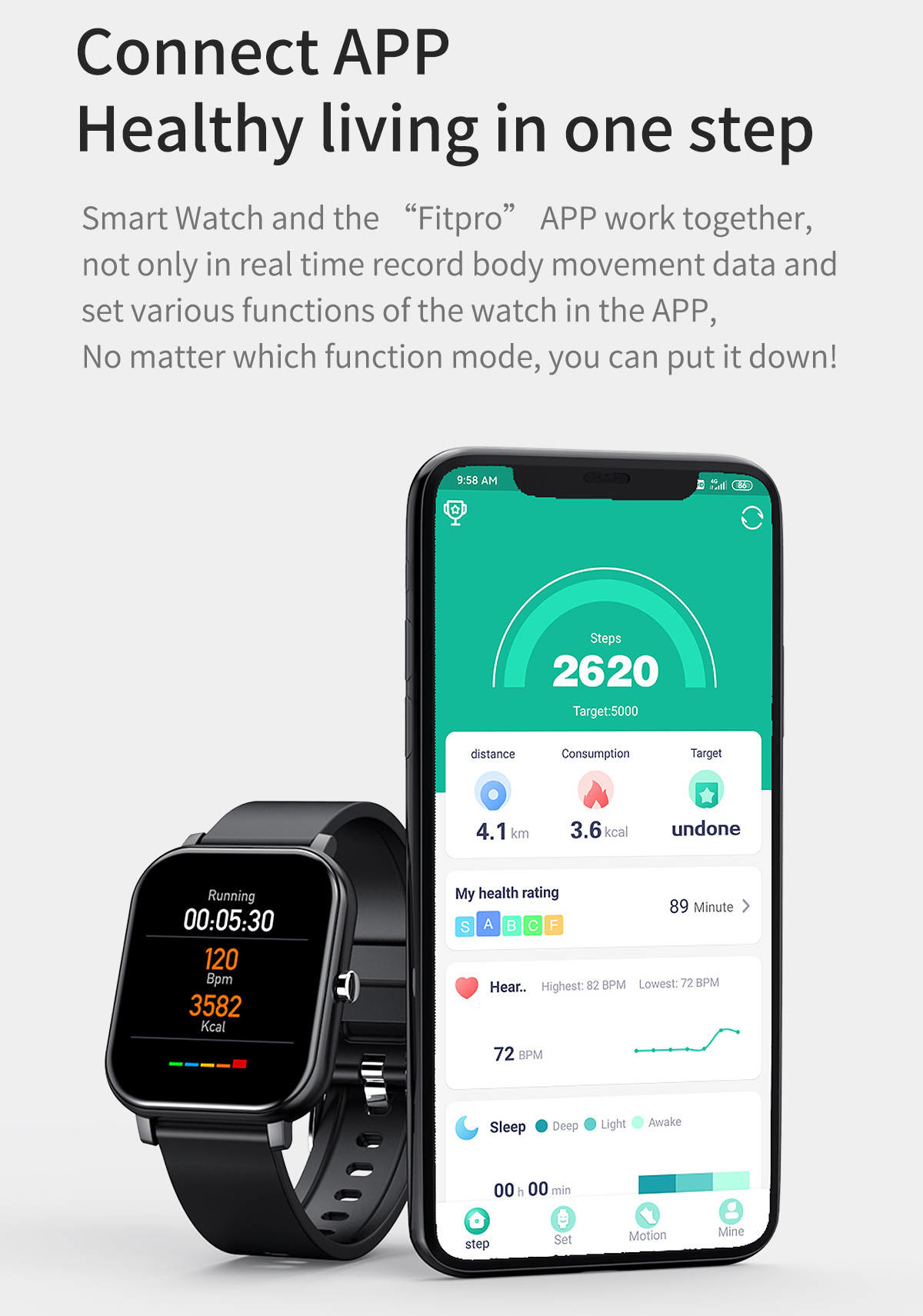 Boys Exercise Monitor 1.54 Inch Smart Watch 200mAh Long Battery Time Sleep Detection