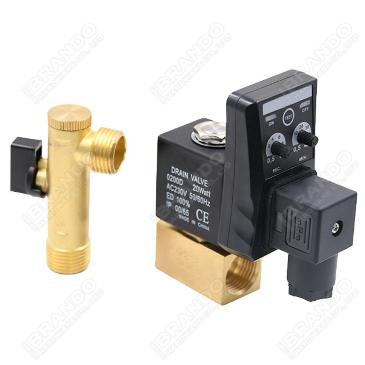 Sub Base Mounted 3 Way Brass Solenoid Valve For Screw Air Compressor