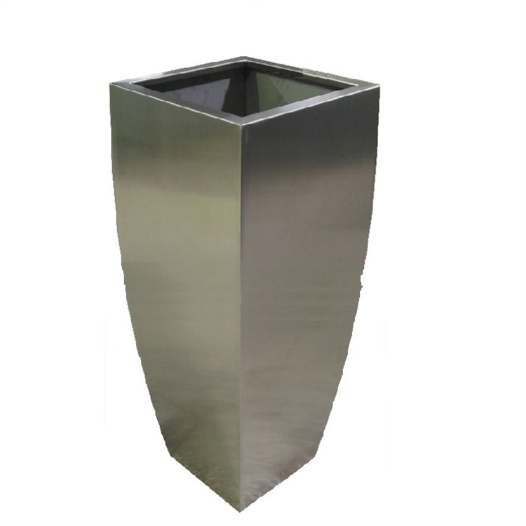 Flower pot rectangular metal stainless steel flower planter