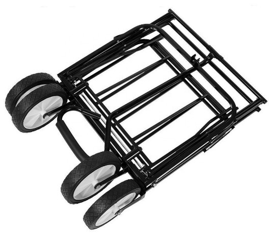 Pvc Wheels Camping Wagon Cart Foldable Luggage Trolley With Single Handle And Cloth