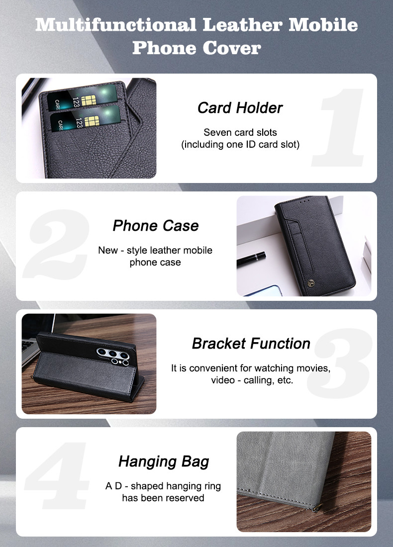 Mobile Cell Phone Leather Cover Card Holder Wallet Leather I Phone Case For IPhone